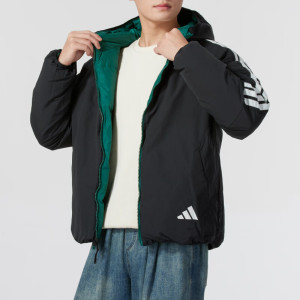 阿迪达斯(adidas)羽绒服保暖男装新款时尚防风运动连帽两面穿外套JM4624 ZP