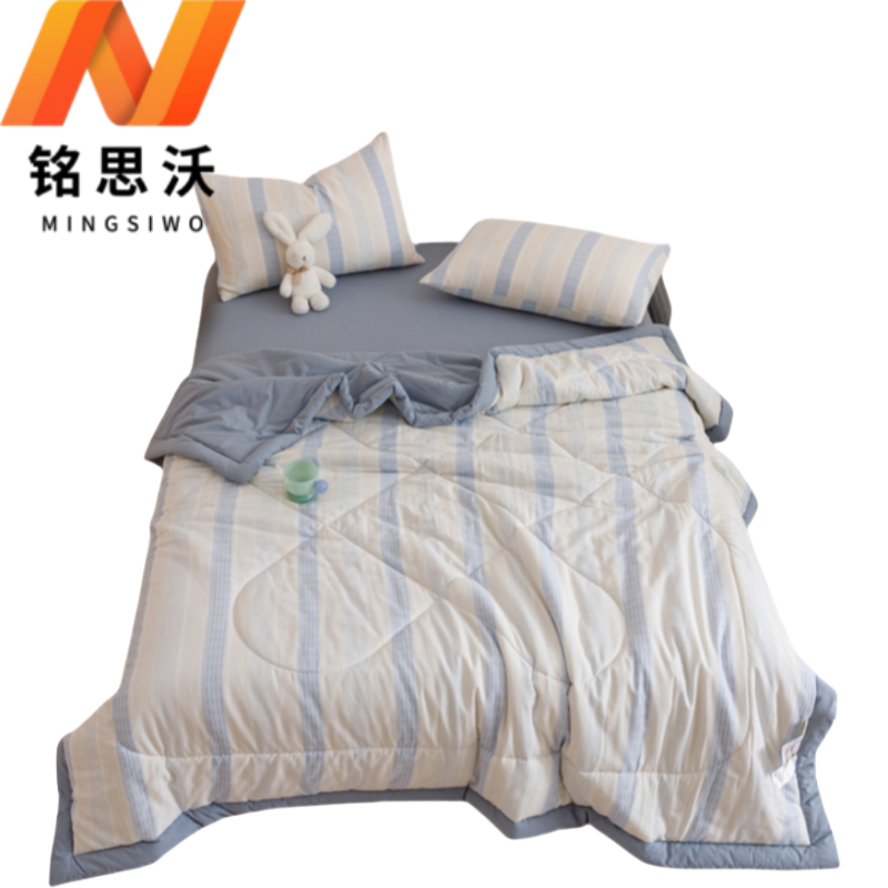 铭思沃床笠四件套1.8*2.0米床 蓝条纹 套