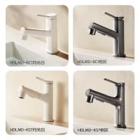 惠达(HUIDA)- BC1/ KS7 面盆龙头水冷热水龙头台盆浴室卫生间洗脸盆水池龙头台盆通用 三出水抽拉带上喷