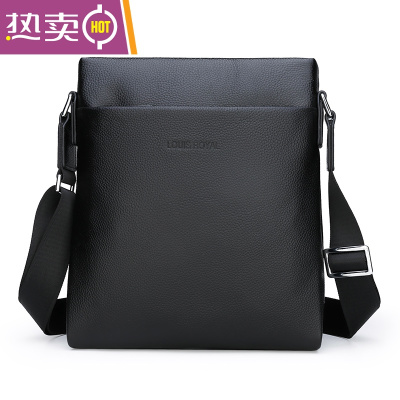 NEWLAKE男包潮男士单肩斜挎包大容量皮包软皮背包小竖款商务公文包斜挎包男