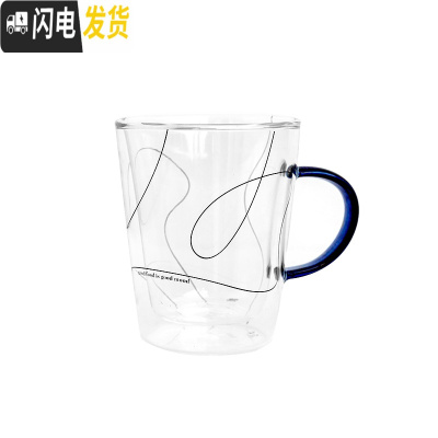 三维工匠水杯透明玻璃杯早餐牛奶杯带把家用大容量女杯子网红ins