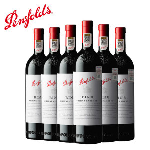 奔富 设拉子赤霞珠红葡萄酒750ml 6支整箱装 Bin8