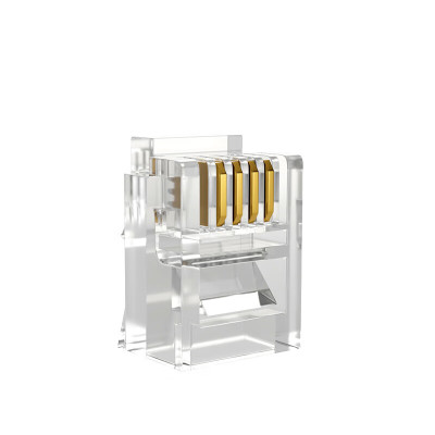 秦泰(Cqint)电话水晶头 4芯 电话水晶头 透明色