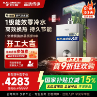 AO史密斯佳尼特蓝鲸TJ3 1级能效 16L零冷水燃气热水器 不锈钢换热器包8年专利CO防护系统 JSLQ28-TJ3