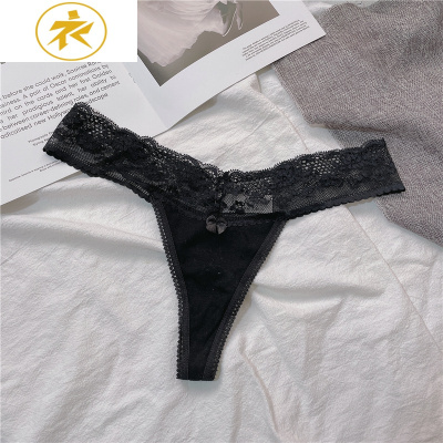 性感高叉丁字裤欧美蜜桃臀低腰少女透气蕾丝t裤大码诱惑火辣棉裆