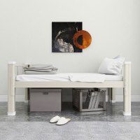 初嘉 CJ钢制单层床员工宿舍上下铺学生公寓床双人床铁艺高低床型材床 单层床1200宽白