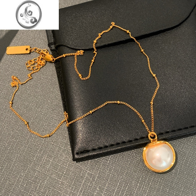 JiMiM家金属字母珍珠项链女款轻奢小众高级感颈链法式复古气质锁骨链