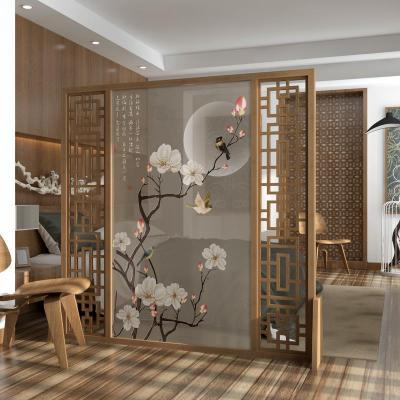 新中式屏风隔断客厅进玄关简约现代时尚卧室遮挡家用小户型座屏 樟子松140*180cm 整装