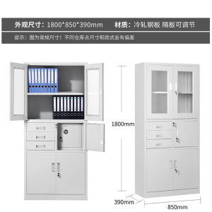 利特莱依钢制文件柜办公资料柜铁皮档案柜带锁储物柜财务凭证柜