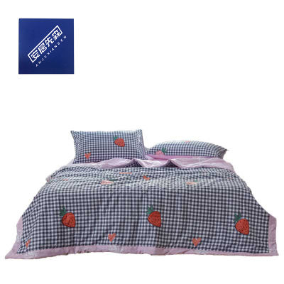 安居先森 150*200cm 纯棉羽丝绒薄被 绿色