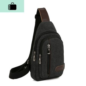 新款胸包男士斜挎包帆布单肩包韩版潮斜跨胸前包休闲小背包男包包NEW LAKE