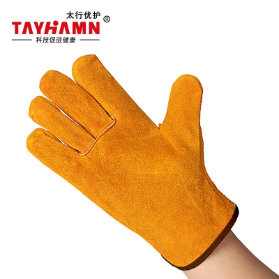 太行优护 电焊手套 食指无缝加棉全皮 二层牛皮劳保手套 TS0204 双