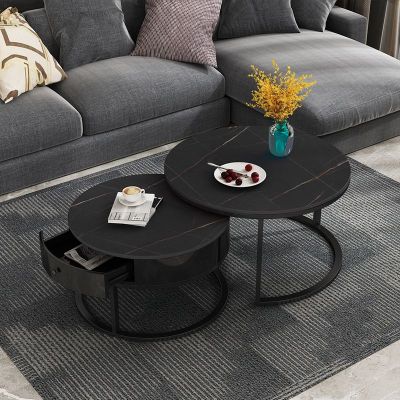 北欧大理石茶几简约客厅现代铁艺网红花几组合小户型ins岩板茶桌