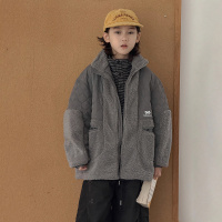 男童羊羔绒外套新款大童男孩冬装儿童装冬季夹棉加厚毛毛衣潮