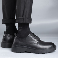 皮鞋男2025新款休闲单鞋男士真皮舒适商务正装皮鞋男工装加绒棉鞋_774678