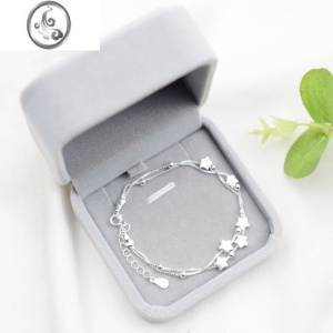 JiMis925银银双层星星手链女潮日韩简约气质超仙森系学生甜美生日礼物 星星双层手链配绒盒+礼袋