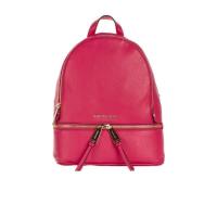 Michael Kors桃红色牛皮女士双肩包金色五金可调肩带时尚休闲包