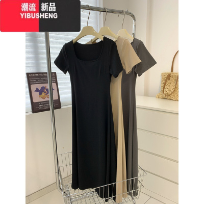 YIBUSHENG日多巴胺穿搭季2024新款女法式连衣裙子长裙垂坠感叛逆千金风