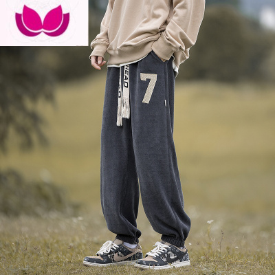 七斓美式裤子男春季宽松大码男裤运动束脚卫裤款休闲长裤男款潮牌