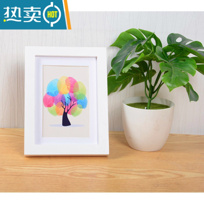 敬平实木相框小摆台挂墙儿童七7寸5 6 8 10 A4 16寸创意木质照片画框 白色 10寸挂摆2用(横竖通用)