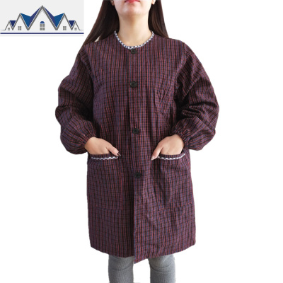 棉老粗布围裙长袖厨房韩版时尚防油污前系扣成人男女罩衣反穿衣 三维工匠