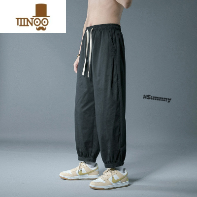 YANXU日系潮牌休闲裤男春季束脚运动工装裤夏季长裤裤子灯笼裤