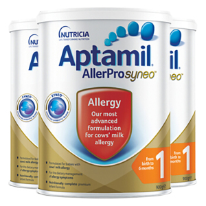 3罐装-海外直邮-原装进口澳洲l爱他美AllerPro深度水解抗过敏湿疹奶粉1段 (0-6个月)900g/罐