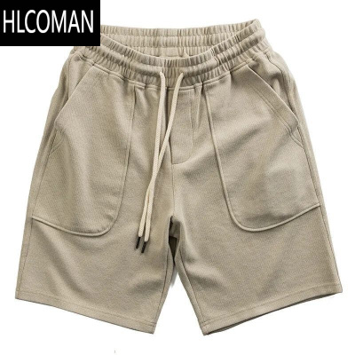 HLCOMAN针织男士运动短裤美式休闲日系复古系带宽松五分裤潮