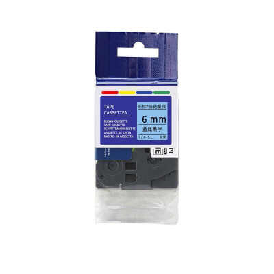 彩标 TZe-511 6mm 标签色带 (计价单位:个) 蓝底黑字