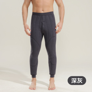 男士羊毛绗缝棉裤男保暖冬季中老年内穿高腰保暖裤男款加厚加绒裤