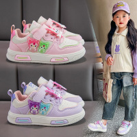 25秋季新款儿童休闲鞋女童板鞋女孩鞋轻便透气皮面跑步鞋