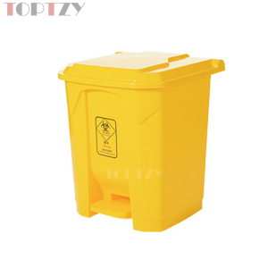 toptzy TZ4060415 医疗垃圾桶脚踏式垃圾箱黄色带盖废物回收箱 30升