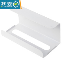 敬平厨房纸巾架免打孔铁艺用纸架 家用餐巾纸挂架橱柜门抽纸盒壁挂式 白色1个纸巾盒