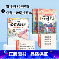 必背古诗词75+80首+同步抄写本 5年级 [正版]小学生必背古诗词练字帖抄写本一年级二年级三四五六年级上册人教版同步字