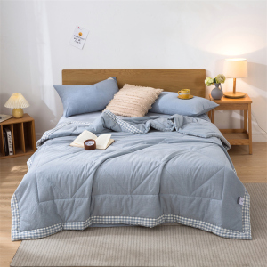 弗切尔珀榕纯棉纯色清雅蓝棉花夏被(条)