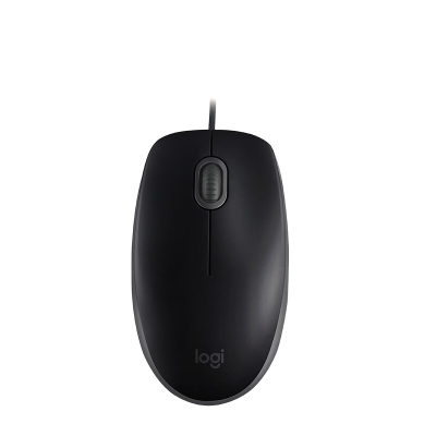 罗技(Logitech) M110 鼠标 有线鼠标 办公鼠标 轻音鼠标 对称鼠标 黑色