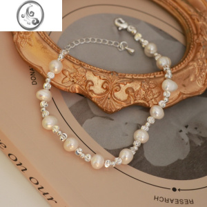 JiMi因缺斯汀法式复古淡水珍珠手链叠戴设计感金属手链简约百搭女