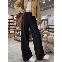 卡其色西装裤女2026新款夏季休闲垂坠感老钱风裤子直筒宽松阔腿裤