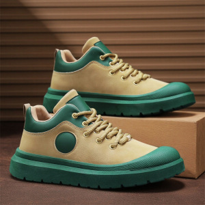 秋季新款拼色秋季新款透气轻便舒适轻休闲系带低帮靴男士马丁靴