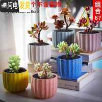 三维工匠多肉花盆套装组合创意个性简约植物盆器室内肉肉花盆批发 如图款式11 中等花盆容器