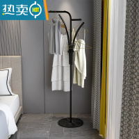 敬平简易衣架家用落地网红挂衣架小型衣帽架卧室客厅阳台晾衣架衣服架 T款黑色+黑白根底座