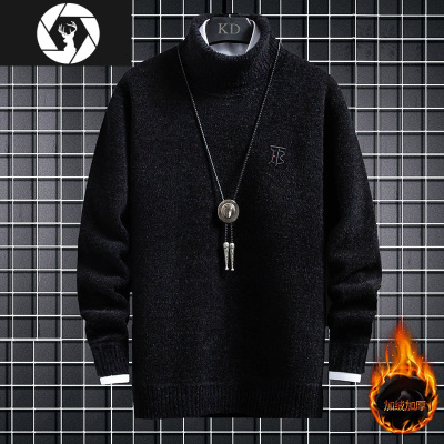 HongZun高领毛衣男一体绒雪尼尔冬季韩版潮流个性加厚加绒保暖针织打底衫毛衣