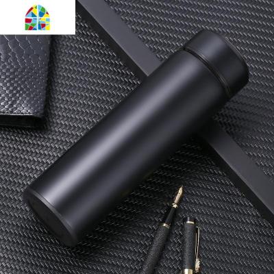 保温杯男女士便携304不锈钢水杯时尚真空不锈钢泡茶商务定制logo FENGHOU 智能显示温度本色500ml