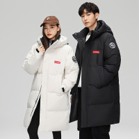 冬季新款白鸭绒情侣羽绒服男女加厚保暖中长款宽松百搭连帽外套男