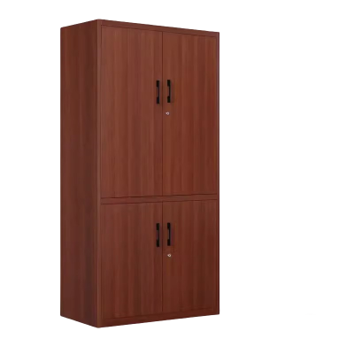 迅迈 深樱桃不等通双节 文件柜 钢制铁皮柜 办公资料档案柜 带锁柜储物 矮柜木纹书柜