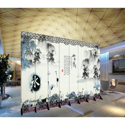 定制LOGO屏风隔断客厅玄关酒店办公室折叠移动装饰背景墙折屏 单扇:(0.4米宽2.4米高