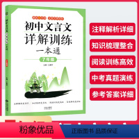 [正版]初中文言文详解训练一本通7七年级上下册课文翻译古诗文大全文言文译注及赏析 初中文言文全解一本通初一文言文阅读训