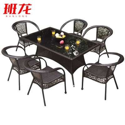 班龙户外桌子六椅套