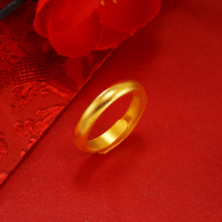 越南沙金纯色戒指开口指环可调节久不掉色经典首饰正品仿真黄金送女朋友老婆情人节七夕生日礼物