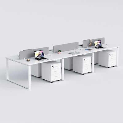 臻远 GWH-05 简约职员桌办公桌屏风工作卡位 对坐六人位含柜